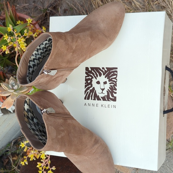 Anne Klein Taupe Suede Aksondra Boots - Picture 5 of 15